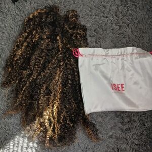 24" ISEE Drawstring Half Wig Highlights Kinky Curly - Good For Restyling